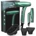 Hair Dryer with Diffuser Concentrator Nozzles Comb & Holder for Easy Storage Negative Ions with High Speed for Fast Drying 12 Modes as Salon Light and Quiet 1875W for All Hair Types Olive Green 11.81*5.36*2.76IN
