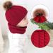 Yinuoday 2PCS Toddler Baby Knit Hat Scarf Set - Winter Warm Beanie Cap with Circle Loop Scarf Neckwarmer in Red - Buy Online on SooperMarket.com