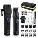 Suttik Professional Hair Clippers and Trimmers Combo Set for Men with Case, Barber Clippers for Hair Cutting, Cordless Hair Clippers with T-Blade Beard Trimmer Haircut Grooming Kit, Black