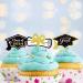 2024 Graduation Cupcake Toppers - 12Pcs Glitter Black Gold Class of 2024 Congrats Grad 2024 Cap Diploma Cupcake Picks Graduation Cake Decorations for 2024 Graduation Party Supplies - Buy Online on SooperMarket.com