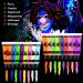 AOOWU UV Glow Face Body Paint Set - 16 Neon Fluorescent Colors - Non-Toxic Makeup Kit for Adults & Kids - Perfect for Parties & Carnivals - Buy Online on SooperMarket.com