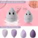 Makeup Sponge Blender 4 Pcs Beauty Blender Foundation Sponges Set with 1 Sponge Holder Case Professional Non Latex Beauty Applicator Set for Cream Liquid and Powder (Purple) - Buy Online on SooperMarket.com