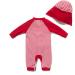 Bonverano Baby Girls UPF 50+ UV Protection Sunsuit with Sun Cap - Red Stripe, 6-9 Months - Buy Online on SooperMarket.com