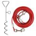 Dog Tie Out Cable and Stake Heavy Duty Dog Tie Out Stake Sturdy Dog Lead Stake Dog Camping Stake for Outdoor Yard and Camping Puppy Pet and Medium Dogs Red