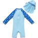 BONVERANO Baby Boys Swimsuit/Sunsuit UPF 50+ with Sun Hat | 6 Months | Sun Protection One Piece Swimwear | See Turtle Design - Buy Online on SooperMarket.com