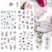 Floral and Butterfly Nail Art Stickers - Watercolor Decals for Women's DIY Manicure - 12PCS - Buy Online on SooperMarket.com