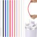 XM 10 Pack Reusable Straws with Clearing Brush 12in Long Replacement Straws 10 Colors Tumblers Straw Replacement Food Grade Reusable Plastic Straws Durable for 40oz Tumblers Mugs Half Gallon Jug SHAFU