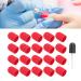Nail Art Sanding Cap Nail Sanding Head Nail Drill Bits Polishing Grinding Sanding Bands Set Manicure Pedicure Tool for Home Salon (16 x 25mm)(Red)