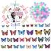 WINOMO Set of Bicycle Decor Bike Bicycle 108pcs Wheel Spoke Beads Luminous Plastic Round Spoke Bead 30pcs Butterflies Clips 6pcs Dragonflies Clips