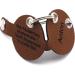 Personalized Copter Farm Dog Brand Bag | Engraved Leather Dog Collar | Art & Real Leather | Custom Double-Sided Design (Brown Round) - Buy Online on SooperMarket.com