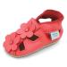 Dotty Fish Soft Leather Baby Shoes with Suede Soles. Toddler Sandals. Non-slip. 0-6 Months to 3-4 Years 0-6 Months Coral Flowers