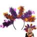 Halloween Headbands Pumpkin Ghost Bat Skeleton Colorful Wool Strips Halloween Hair Bands Halloween Accessories for Adults Halloween Headwear Favors Bat Pumpkin
