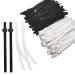 200PCS Black & White Face Mask Elastic,Retractable Elastic String for Masks,Elastic for mask with Adjustable Buckle, Sewing Comfortable Ear Hanging Rope Black & White 200PCS