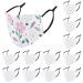 Cooraby 12 Pieces Sublimation Blank Face Covering with Ear Strap DIY White Reusable Cloth Face Protections for Adults Kids