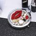 Beaupretty Round Compact Mirror with Rhinestone Red Lips and High Heels Design - Portable Mini Makeup Mirror for Women and Girls - Buy Online on SooperMarket.com