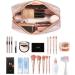 MAANGE 3 Pcs Portable Travel Makeup Bag Set - Waterproof Cosmetic Organizer with Gold Zipper for Women and Girls (Rose Gold) - Buy Online on SooperMarket.com