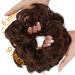OMGREAT 2PCS Dark Auburn Updo Messy Hair Buns Curly Wavy Ponytail Extensions - Buy Online on SooperMarket.com