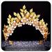 Zoestar Leaf Bride Wedding Crowns and Tiaras Gold Flower Crown Headband Princess Goddess Headpiece Bridal Headwear for Women