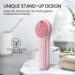 Silicone Face Scrubber Electric Facial Cleansing Brush Skincare Tools with Magnet Charger for Deep Cleaning|Gentle Exfoliating|Massaging (Pink) - Buy Online on SooperMarket.com