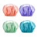 AmazerBath Shower Cap, 4-Pack Shower Caps for Women, Double Waterproof Layers Bathing Shower Hat Hair Protection EVA Shower Caps Reusable, Large Size Large Green- Purple- Pinkish-orange- Blue