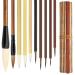 10 Pieces Chinese Calligraphy Brushes Set  SUNJOYCO Painting Writing Brush  Kanji Japanese Sumi Drawing Brushes with Roll-up Bamboo Brush Holder  Watercolor Brushes Art Brushes for Beginners