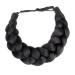 DIGUAN Afro Thick Yaki Straight Wide 2 Strands Synthetic Hair Braided Headband Hairpiece for black Women Girl Kinky Straight (Natural Black)