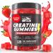 KP Creatine Monohydrate Gummies Strawberry for Men & Women 100% Creatine Strawberry Gummies 5g per Serving + Vegan Sugar Free + Strength Energy Muscle & Booty Gain - 120 Count