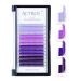 Colored Eyelash Extensions Easy Fan 14mm Ombre Purple D Curl Easy Fanning 0.07mm Self Shadow Gradient Colored Lashes Premade Volume Lash Ombre Purple0.07D/14
