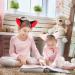 Bohue 2 Pieces Fox Ears Headband Cartoon Fox Halloween Hair Hoops Plush Animal Ears and Horns Headband Halloween Costumes Cosplay Party for Girls Boys (Black) - Buy Online on SooperMarket.com