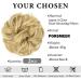 PORSMEER 2pc Messy Hair Buns Extensions Blonde Curly Wavy Scrunchies for Women Girls - Large Synthetic Updo Chignons 24/613 - Buy Online on SooperMarket.com