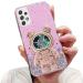 Tivenfezk Nadoli for Samsung Galaxy A33 5G Treibsand B r Astronaut Hidden Stand Shell caricature glitter astronaut stand Soft silicone bling cell phone case transparent protective cover samsung galaxy a33 5g pink