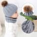 Yinuoday Toddler Baby Knit Hat Scarf Set - Winter Beanie Cap with Circle Loop Scarf, Grey - Buy Online on SooperMarket.com