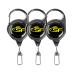 SF Fly Fishing Zinger Retractor 3 Pcs Fly Fishing Anglers Tool Gear Combo Steel Cord Black,Carabiner, 24" Steel Cord, 3Pcs Zinger