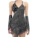 iMucci Black Latin Dance Dress with Paillette Tassel - Women's Samba Costumes Ballroom Dresses - Buy Online on SooperMarket.com