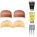 Got2B Got 2b Ultra Glued Invincible Styling Gel 1.25 oz Glued Spiking Glue 1.25 oz (Including IGS 4 pack Wig Caps Beige Wig Cap Light Brown Wig Cap & 3pc Rat Tail Comb Set)