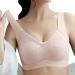 Angxiwan ladies bustier yoga hillless seamless bralettes spaghetti straps Seamless BH extensions Cross Back Design Breathable Ultrakomfortable Top medium zipper front beige xxl