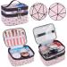 Mikytoper 3 PCS Double Layer Makeup Bags with Diamond Pattern Travel Toiletry Bags - Pink - Buy Online on SooperMarket.com