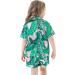 SWOMOG Kids Silk Pyjamas - Short Sleeve Satin PJs Set for Girls Boys | Button-Down Silky Nightwear for Children & Teens | Pink Leaves Design | Ages 4-16 - Buy Online on SooperMarket.com