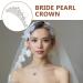 minkissy Rhinestone Pearl Crown Hair Comb - Mini Princess Crown Comb Wedding Crystal Tiara Crown Headbands for Wedding Birthday Party - Buy Online on SooperMarket.com