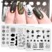 Nail Stamping Plate 4 Piece Set Tree Unicorn Comic Pattern Template Image Nail Art Stamper Scraper Nail Polish DIY Tool 51