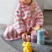 Wolimbo 100% Cotton Baby Bathrobe - Personalized Embroidered Children's Bathrobe with Pink Ringed Bear Design - International Shipping Available - Buy Online on SooperMarket.com
