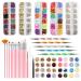 Brensty Nail Tools Set Manicure Varnish Starry Foil Sticker Glitter Flake Drill Nail Art Pen