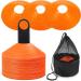 Faxco 50 Pcs Orange Mark Disks with Shelf and Net Bag - Soccer Cones Holder for Training & Field Markers - Outdoor Sports Supplies - Buy Online on SooperMarket.com