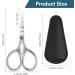 2Pcs Facial Hair Scissors for Men Women Nose Scissors with Leather case Tip Scissors for Mustache Nose Beard Eyebrows Eyelashes and Ear Hair Cutting Scissors (Silver) - Buy Online on SooperMarket.com
