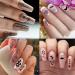 6 Sheets Snake Heart Moon Star Nail Art Sticker Decals for Women DIY Manicure - Geometric Triangle Arrow Nail Decals - Buy Online on SooperMarket.com