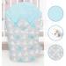 Baby Swaddle Wrap Blanket | Newborn Cotton Swaddling Sleeping Bag 0-3 Months (Blue Hearts) - Buy Online on SooperMarket.com