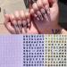 3D Holographic Old English Alphabet Nail Art Stickers - Glitter Self-Adhesive Decals for Acrylic Nails - 8 Sheets - Buy Online on SooperMarket.com