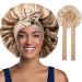 Welrog satin hair hood for women - double -sided satin silk hood to sleep sleeping hood hair protect hair hood for the night satin bonnet coffee/beige