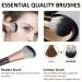 10 Pcs Professional Makeup Brush Set with Sponge & Cleaner - Brown - Buy Online on SooperMarket.com