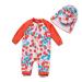 BONVERANO Baby Girls Swimsuit Toddler Bathing Suit Full-Length Zipper One Piece Swimwear with UPF 50+ Sun Protection Orange 9-12 Months